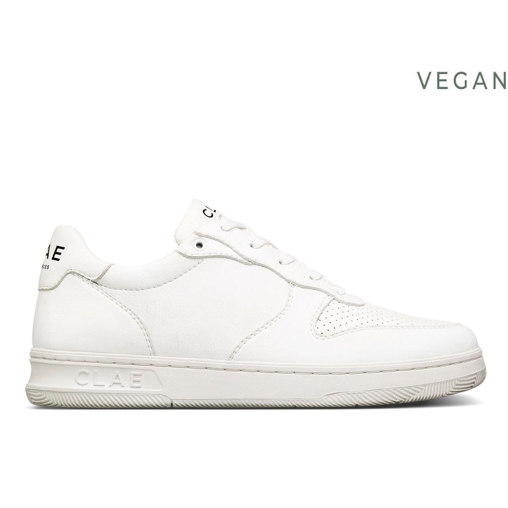 CLAE MALONE VEGAN Shoes Womens USA320-Y68 In Triple White Vegan